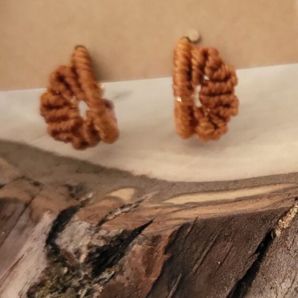 New handmade earrings - Burnt orange - Picture 2 of 8